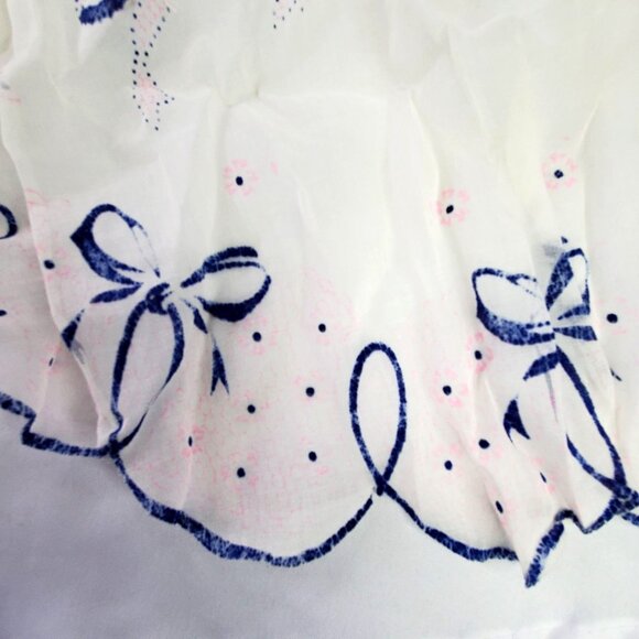 VTG White Blue Waist Half Apron Bow & Fan Cottagecore Farm Chore Boho Chic *READ - Picture 6 of 9